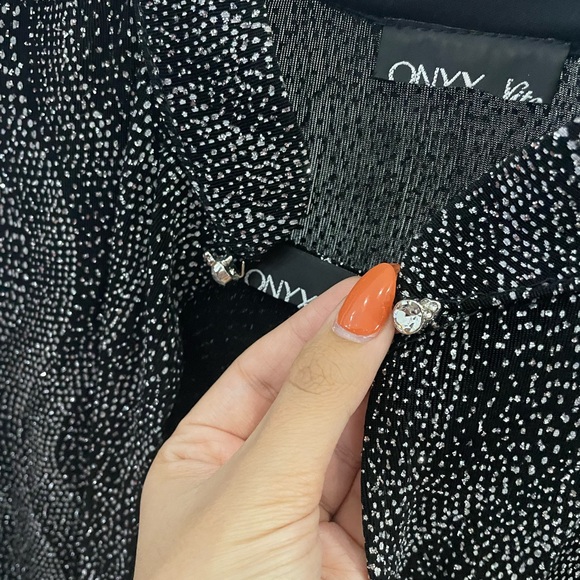 Vintage 1970s silver and black metallic two-piece - Picture 6 of 6